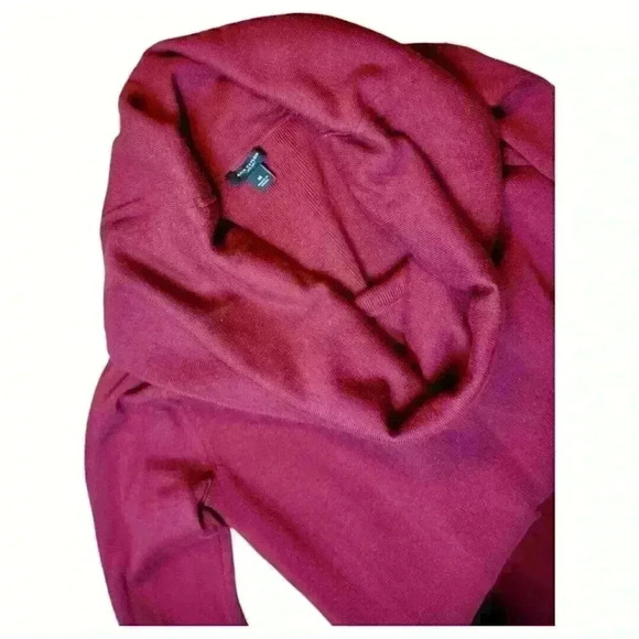 ANN TAYLOR Woman's BURGUNDY Sweater Dress Pencil Shift COWL NECK Stretch size M - Picture 3 of 3
